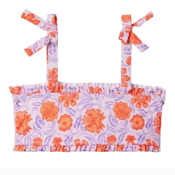 JANIE AND JACK FLORAL SMOCKED BACK 2-PIECE SWIMSUIT - Picture 3 of 12